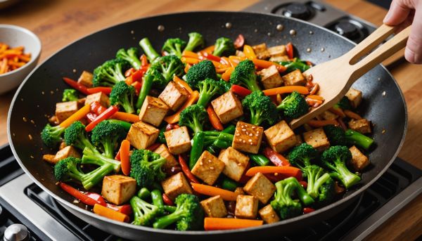 Préparer un wok de légumes croquants tofu